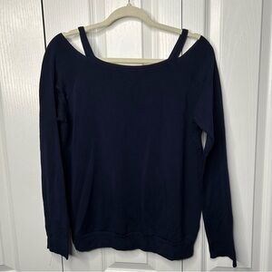 Bailey 44 Navy Blue Long Sleeve Sweater‎ Cold Shoulder Cut-out Size Medium